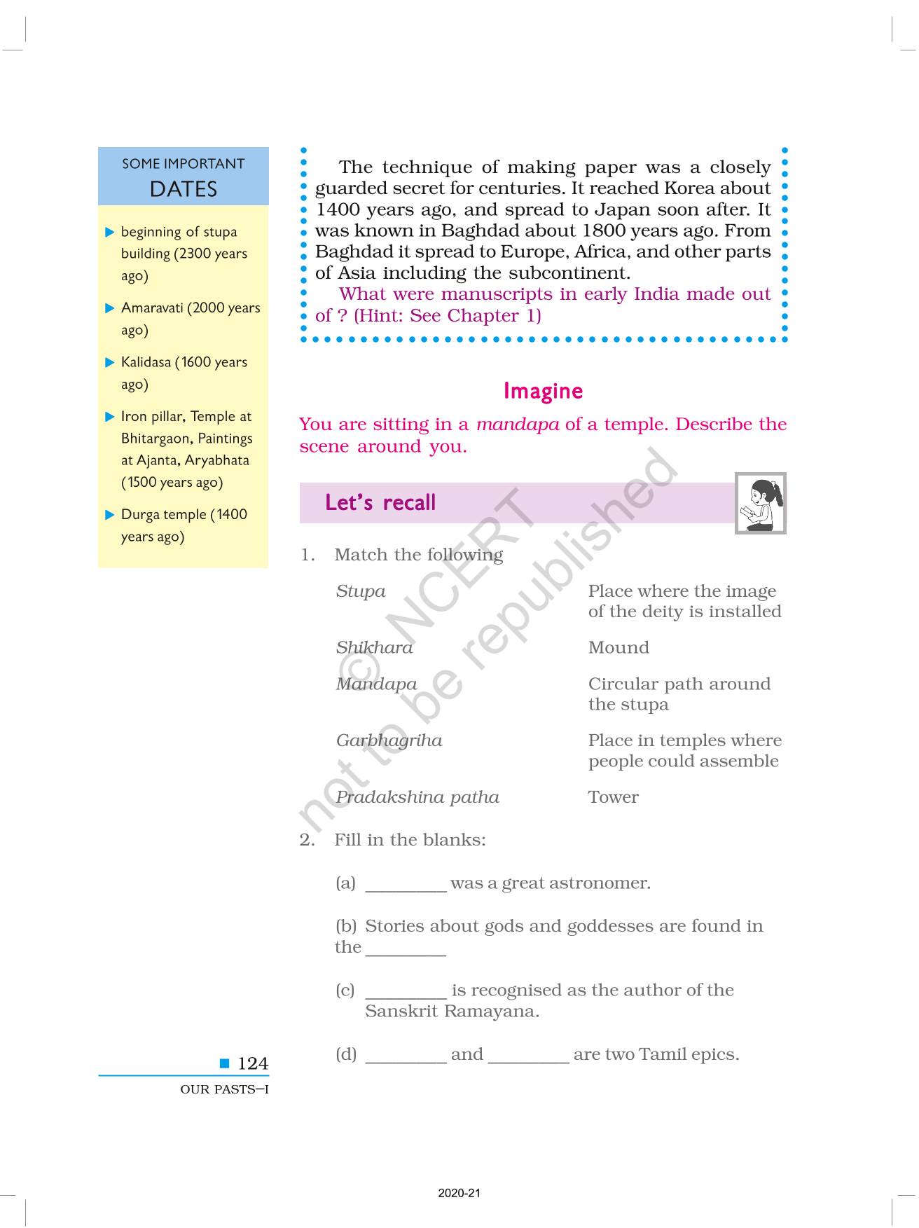 Buildings paintings and books ncert book of class 6 history our pasts i